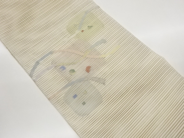 JAPANESE NAGOYA OBI FOR SUMMER / WOVEN SHIKISHI PATTERN